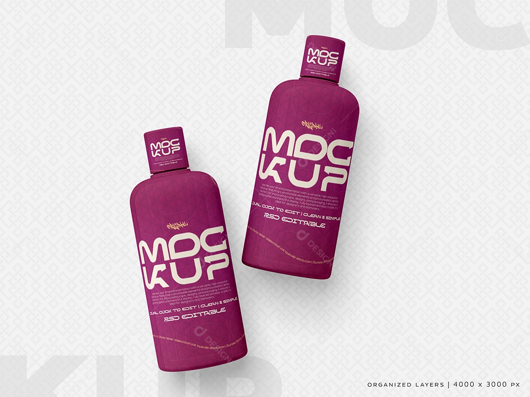 Garrafas de Vidro Mockup PSD Editável