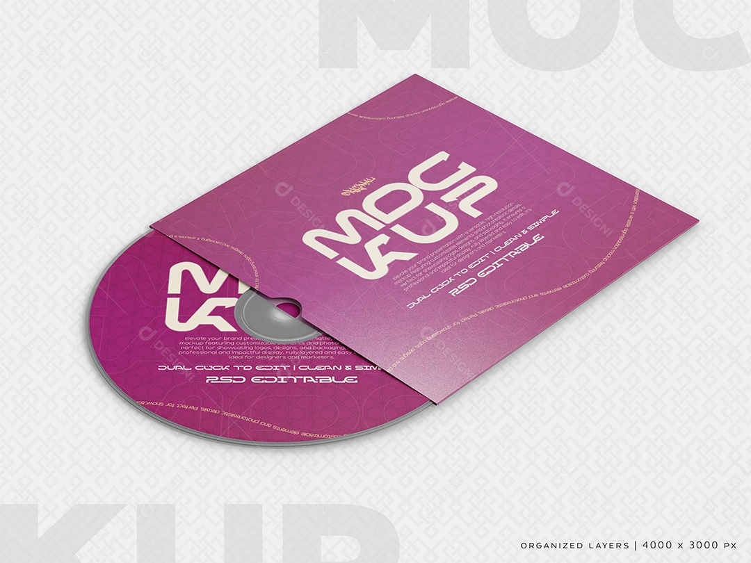 Disco de CD Mockup PSD Editável