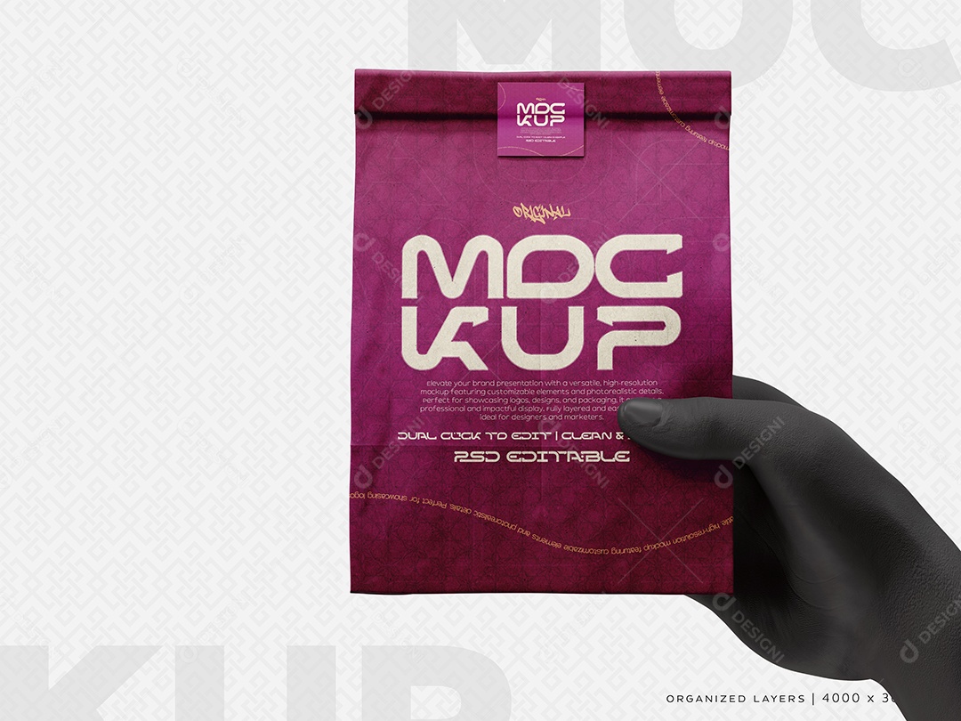 Embalagem Pacote Mockup PSD Editável