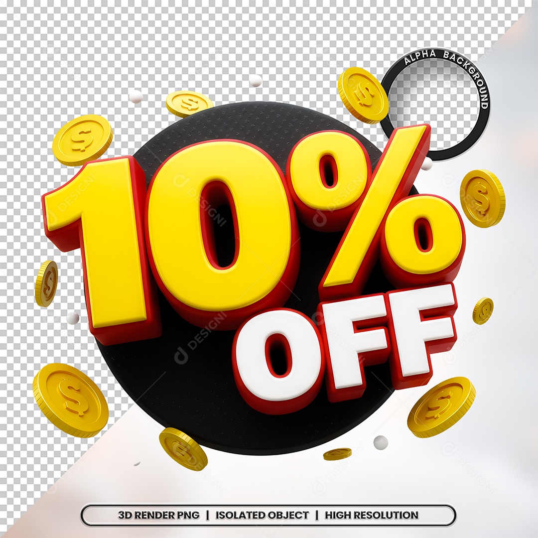 Elemento 3D 20% Off Para Composição PSD