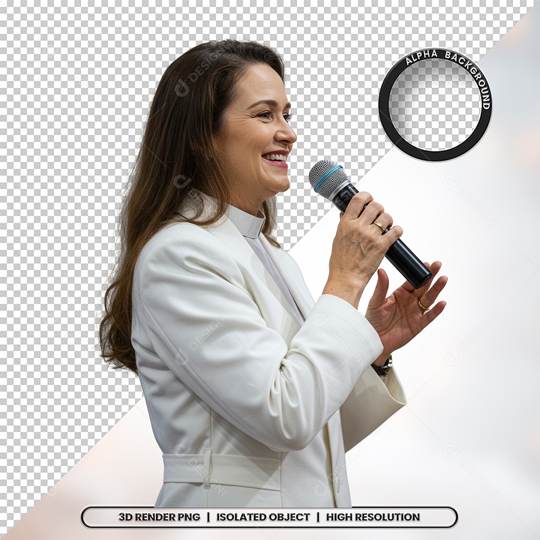 Personagem Pastora de Igreja Para Composição PSD