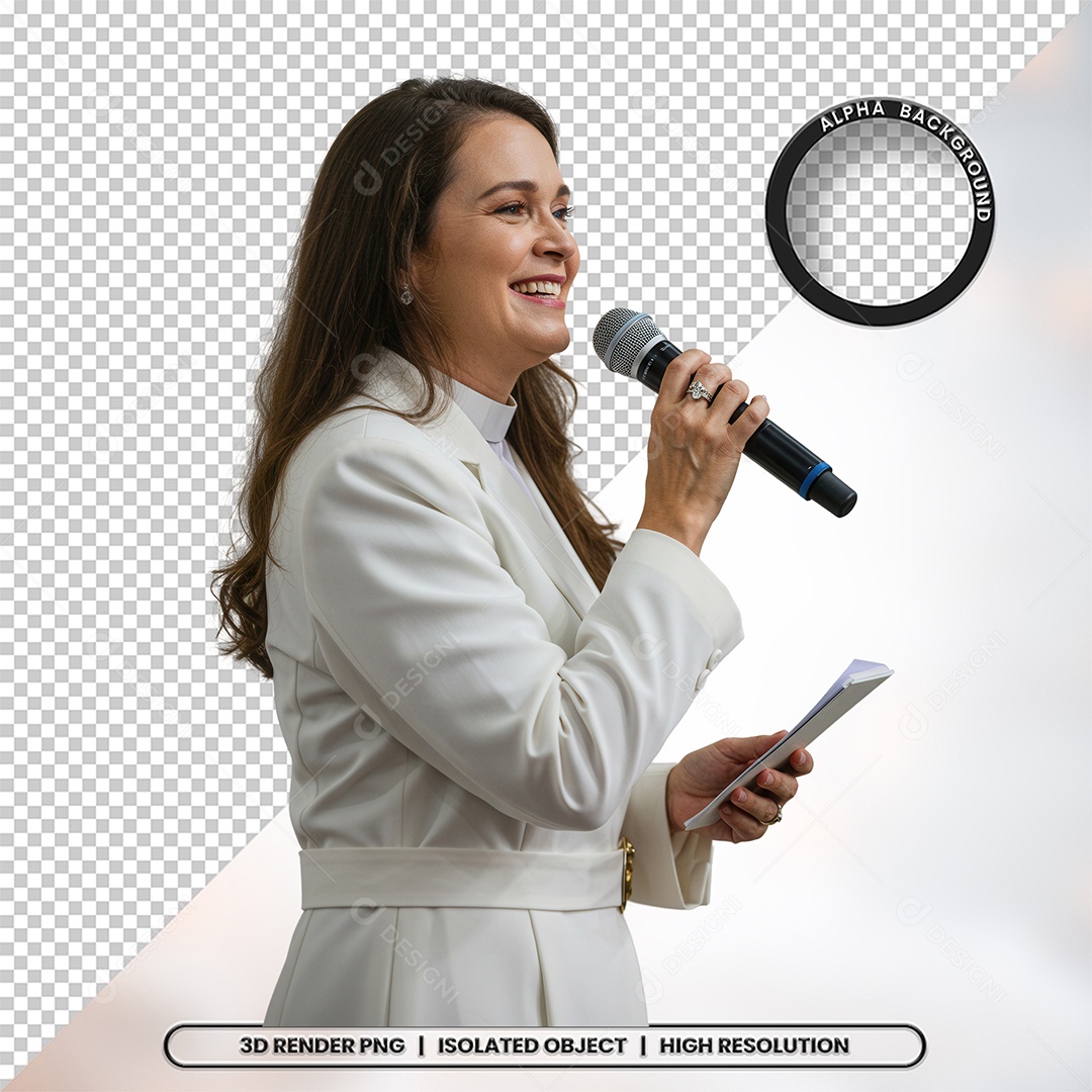 Personagem Pastora de Igreja Para Composição PSD