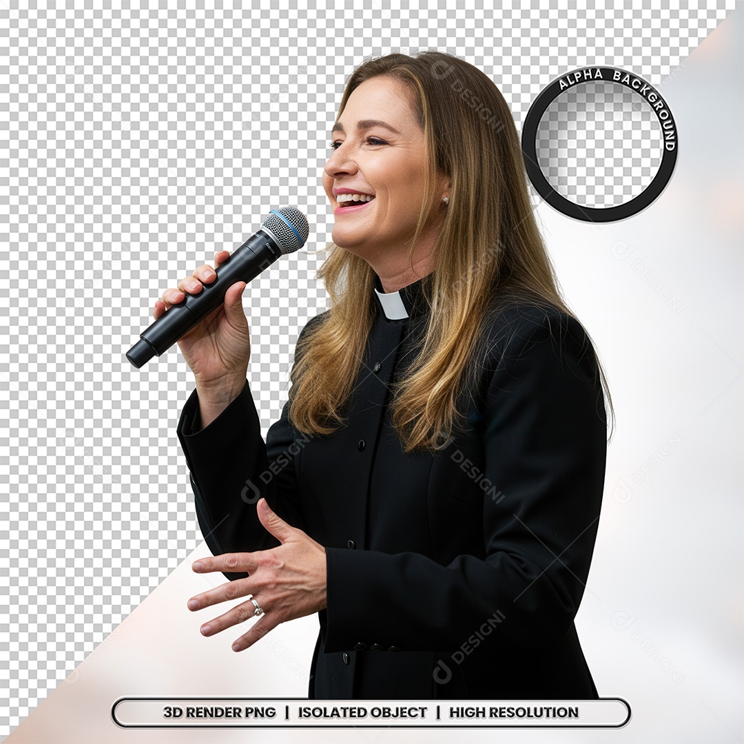 Personagem Pastora de Igreja Para Composição PSD
