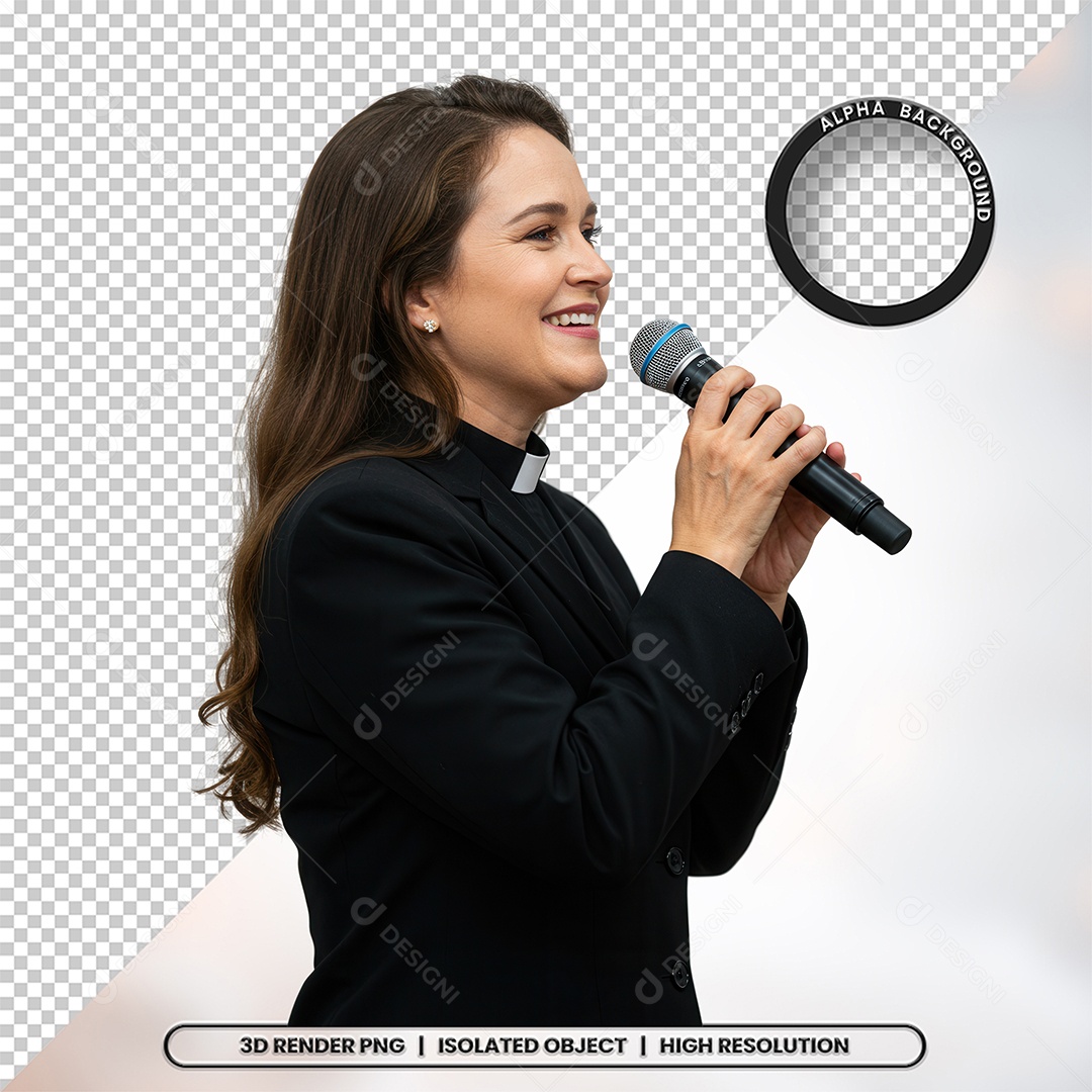 Personagem Pastora de Igreja Para Composição PSD