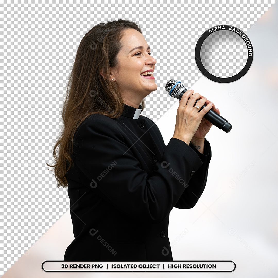 Personagem Pastora de Igreja Para Composição PSD