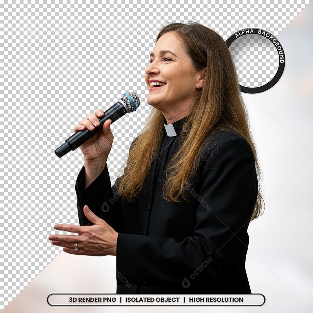 Personagem Pastora de Igreja Para Composição PSD