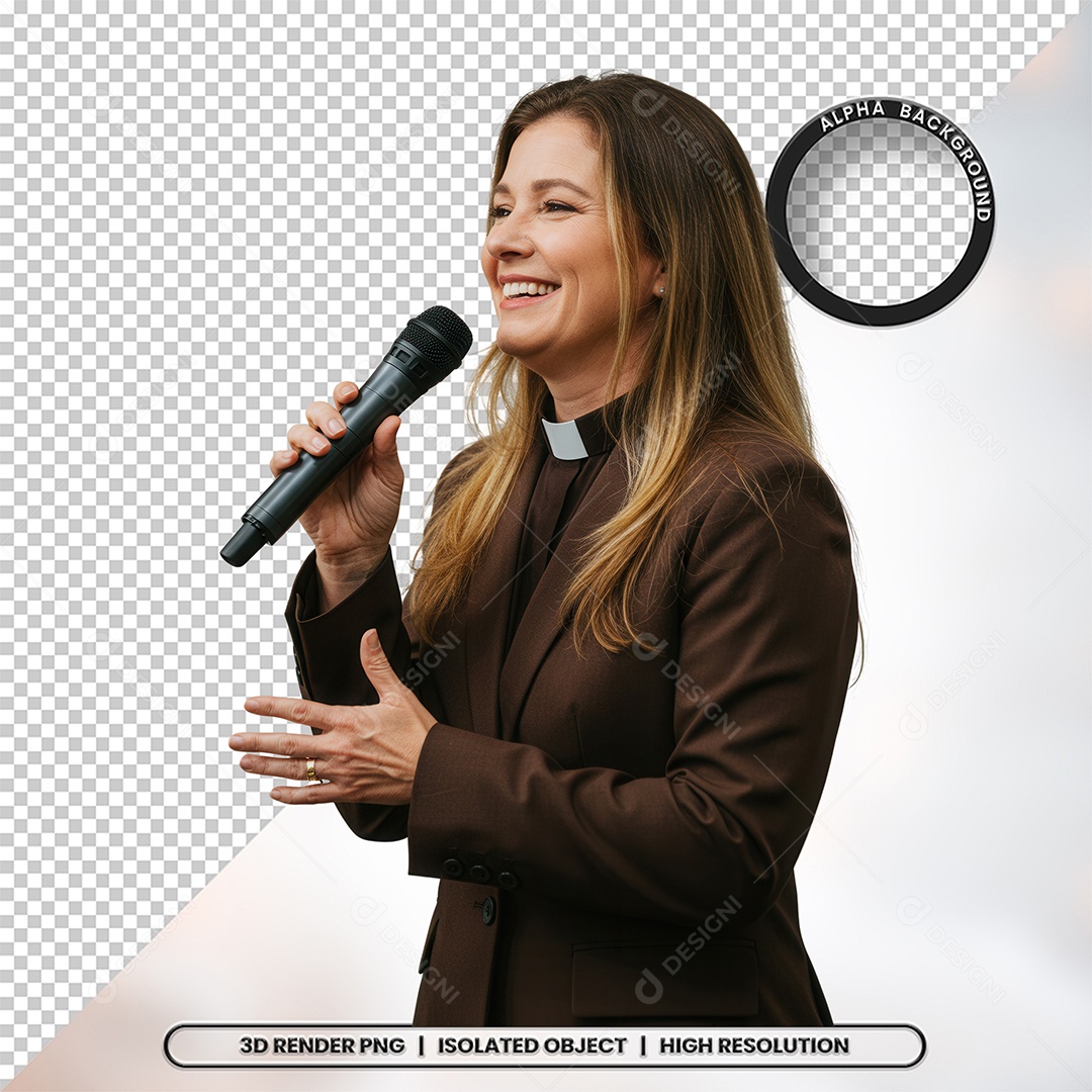Personagem Pastora de Igreja Para Composição PSD