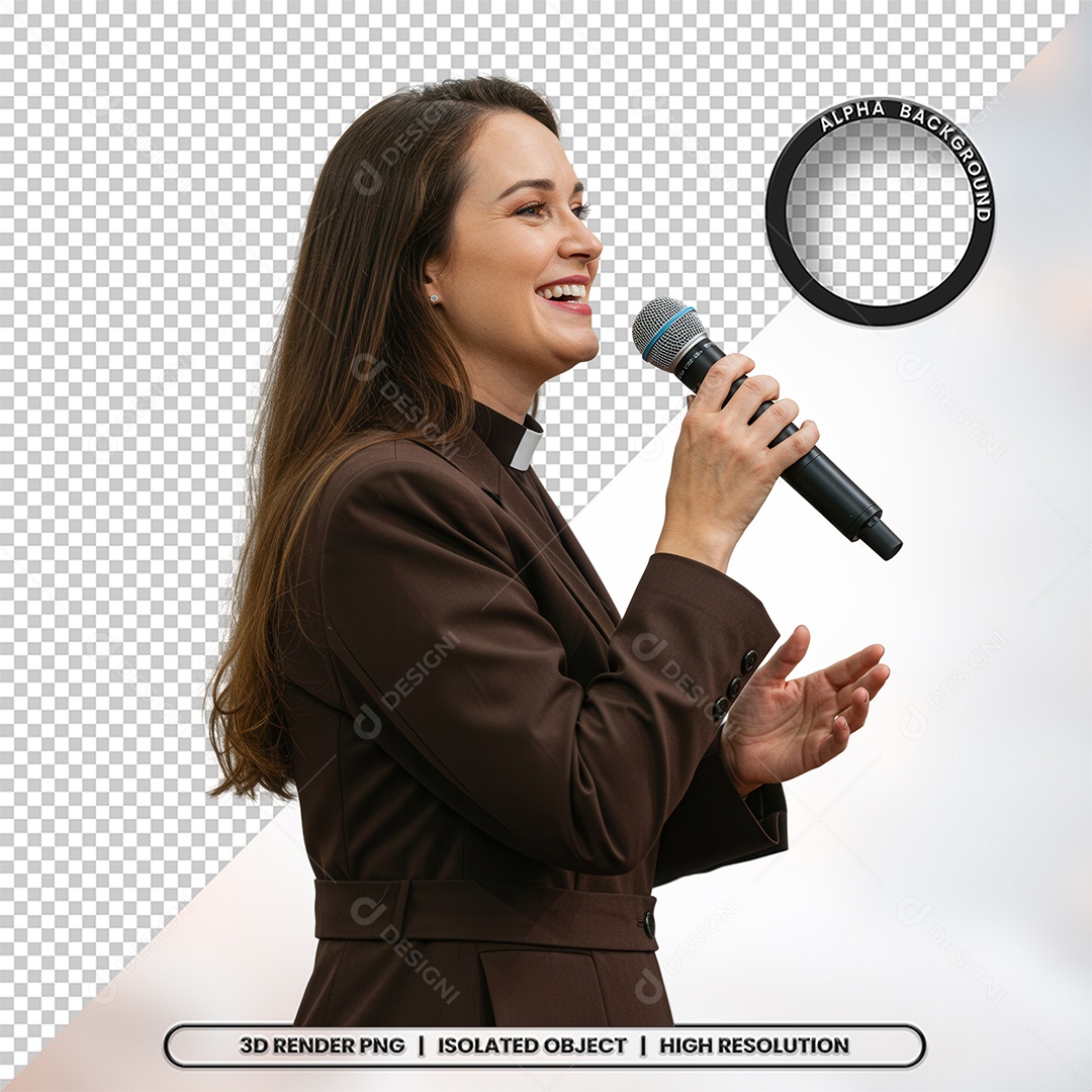 Personagem Pastora de Igreja Para Composição PSD