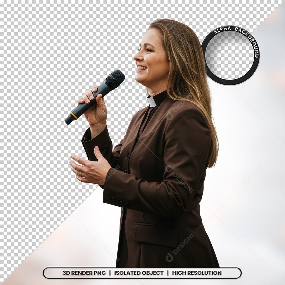 Personagem Pastora de Igreja Para Composição PSD