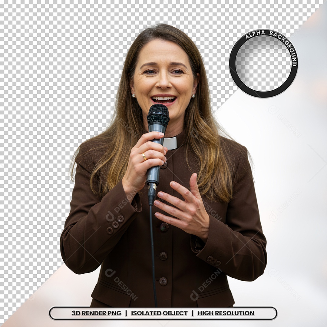 Personagem Pastora de Igreja Para Composição PSD