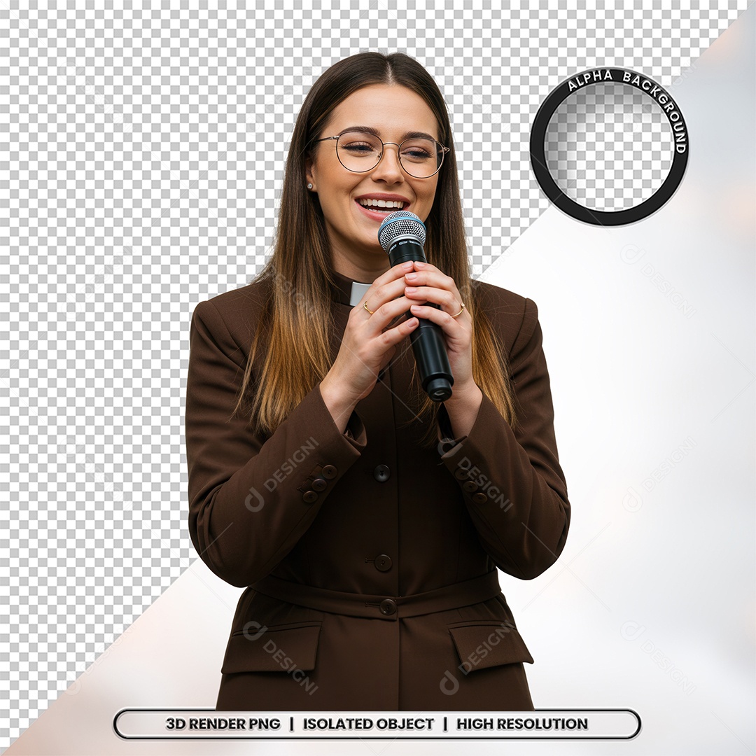 Personagem Pastora de Igreja Para Composição PSD