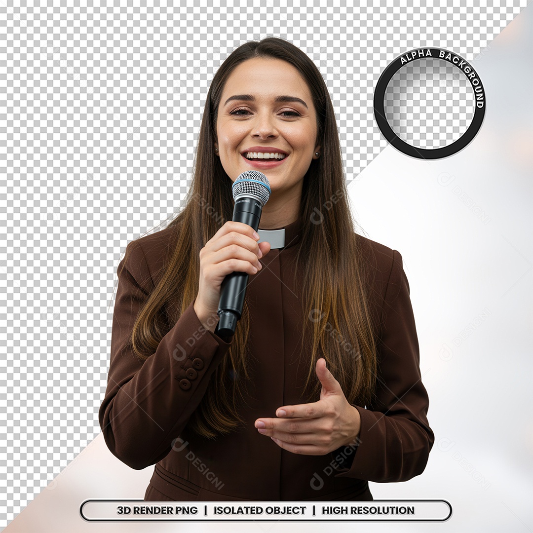 Personagem Pastora de Igreja Para Composição PSD