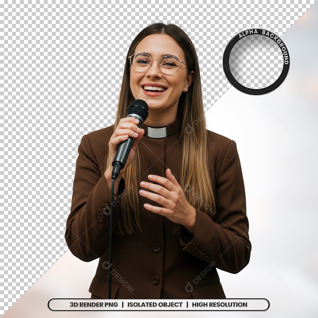 Personagem Pastora de Igreja Para Composição PSD