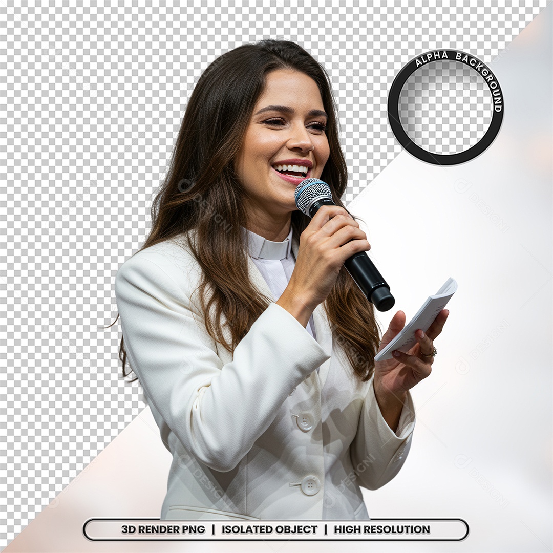 Personagem Pastora de Igreja Para Composição PSD