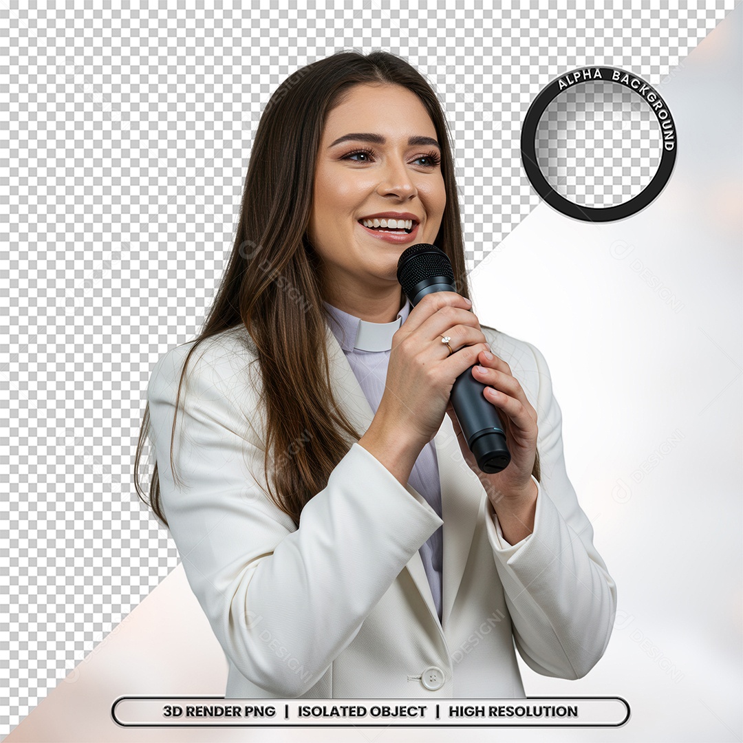 Personagem Pastora de Igreja Para Composição PSD