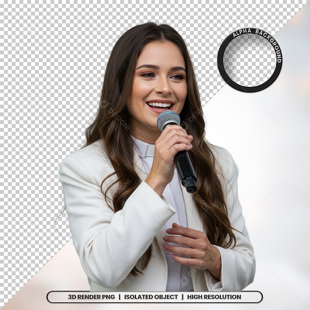 Personagem Pastora de Igreja Para Composição PSD