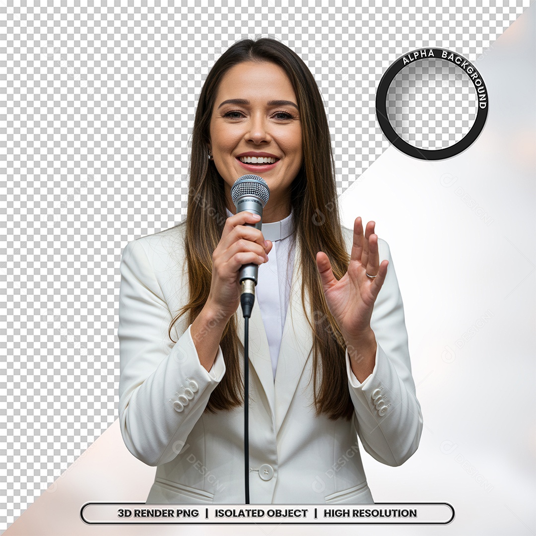 Personagem Pastora de Igreja Para Composição PSD