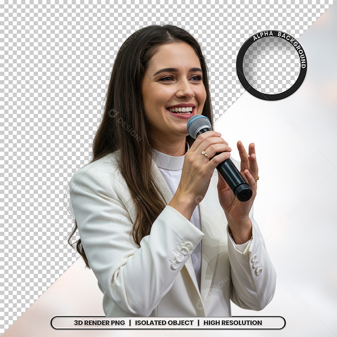 Personagem Pastora de Igreja Para Composição PSD