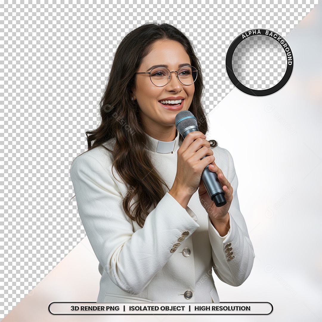 Personagem Pastora de Igreja Para Composição PSD