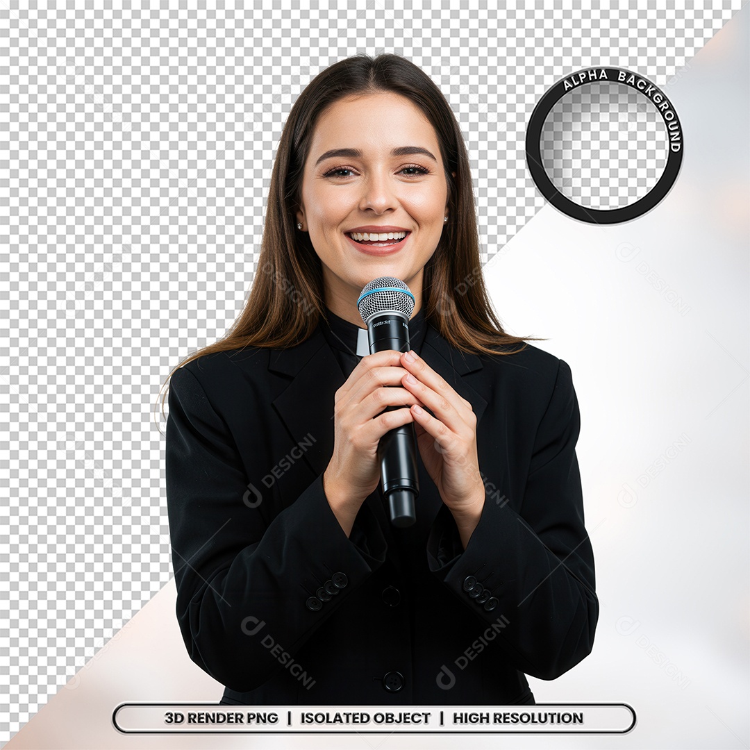 Personagem Pastora de Igreja Para Composição PSD