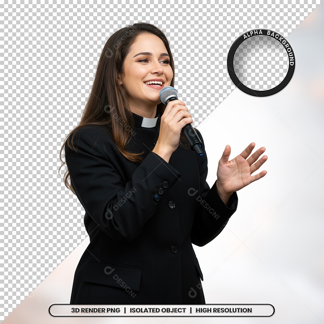 Personagem Pastora de Igreja Para Composição PSD