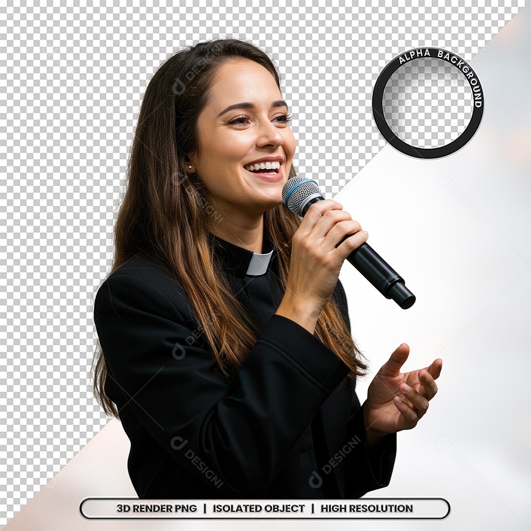 Personagem Pastora de Igreja Para Composição PSD