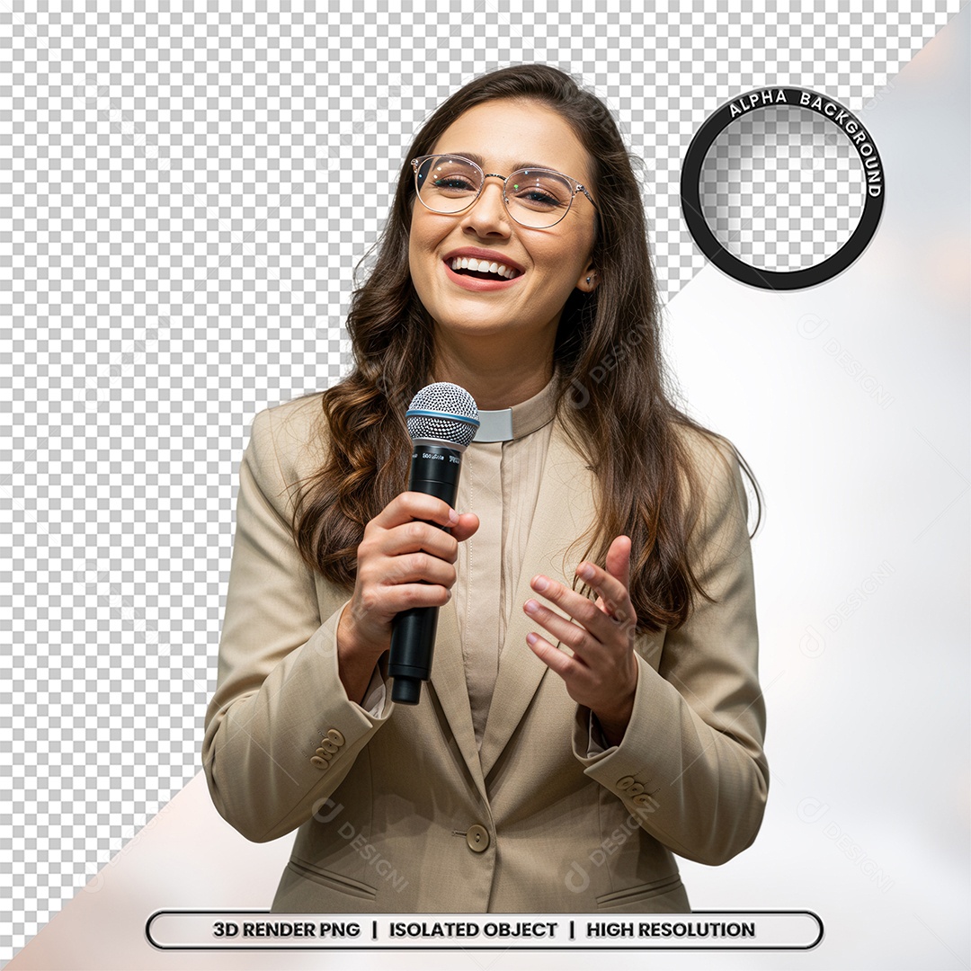 Personagem Pastora de Igreja Para Composição PSD