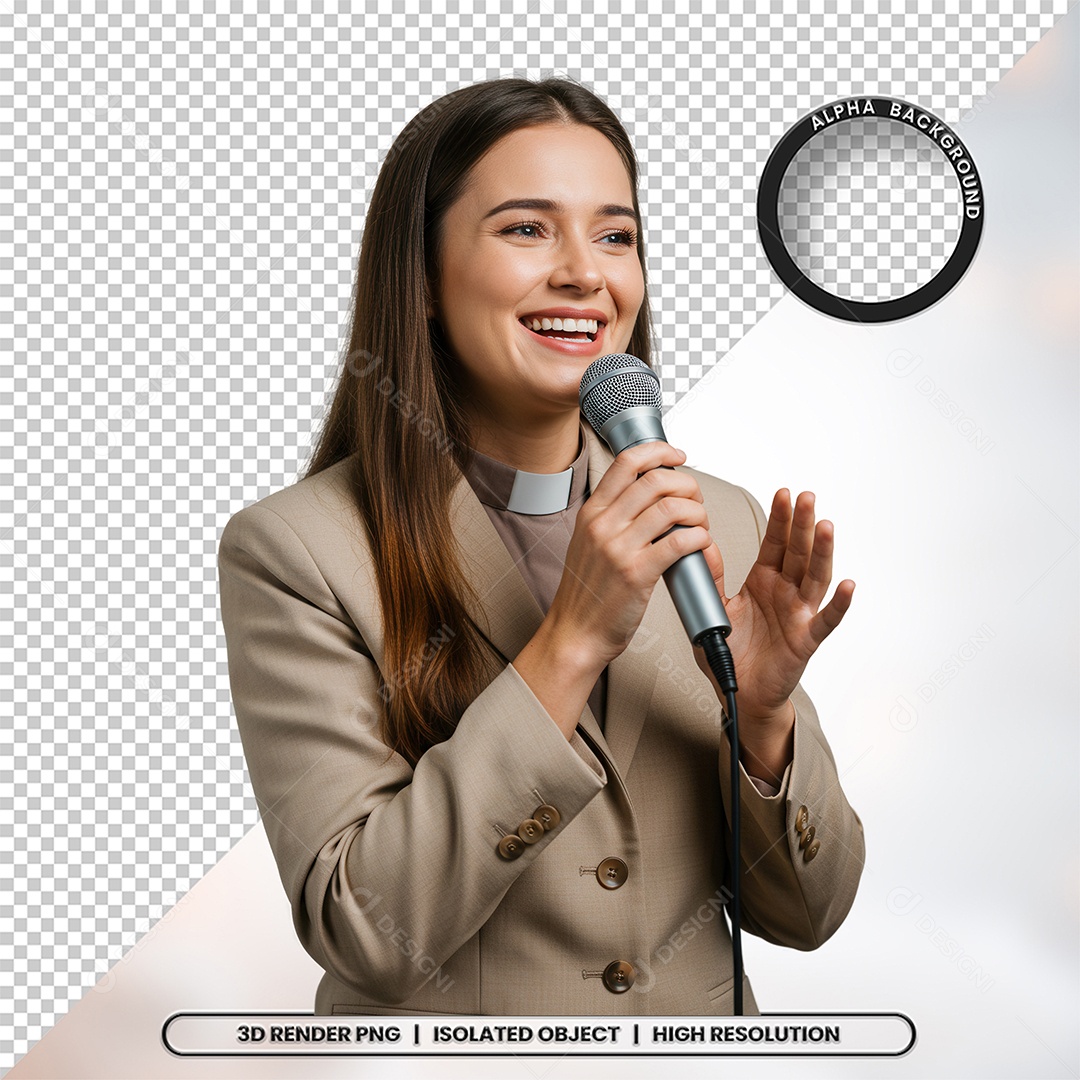 Personagem Pastora de Igreja Para Composição PSD