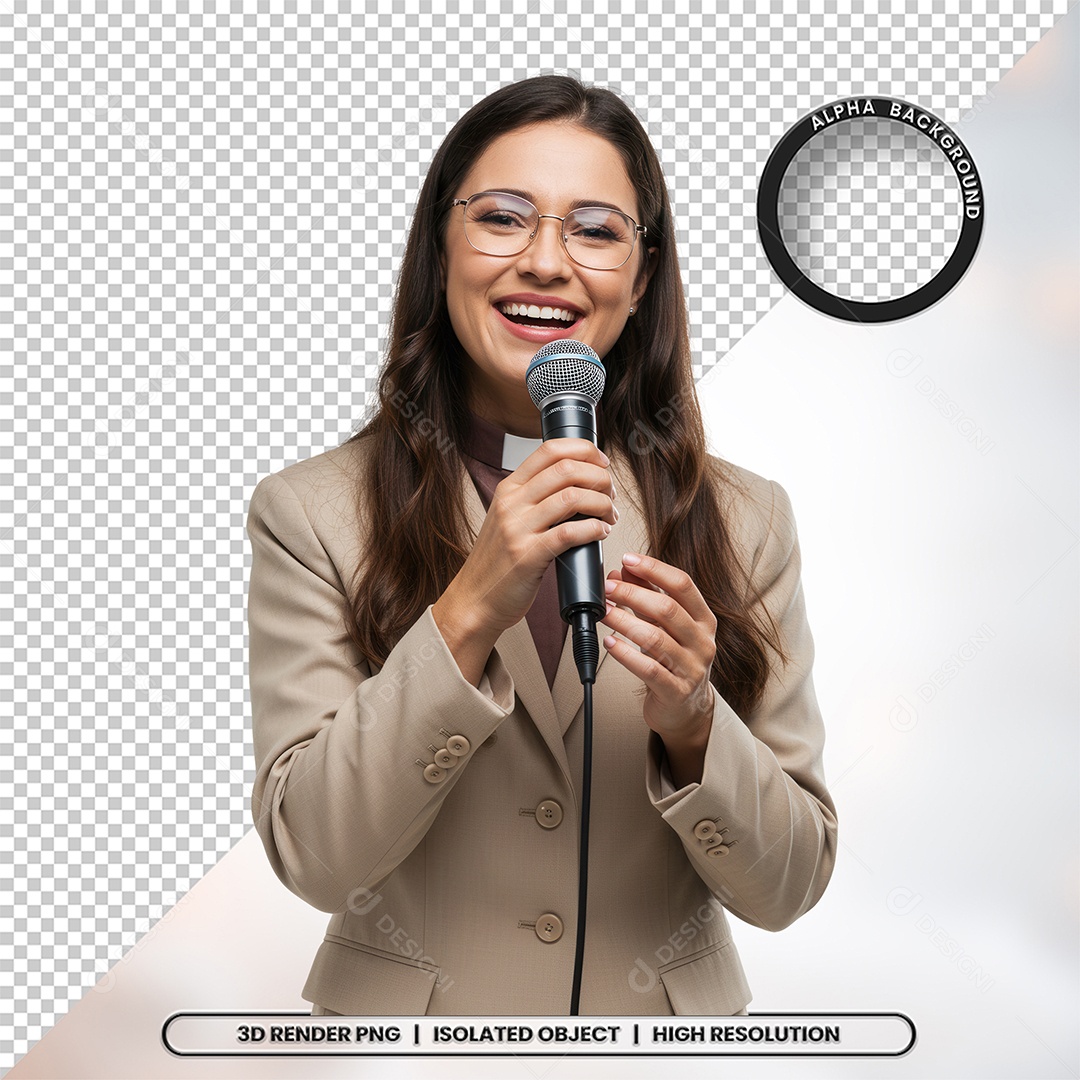 Personagem Pastora de Igreja Para Composição PSD