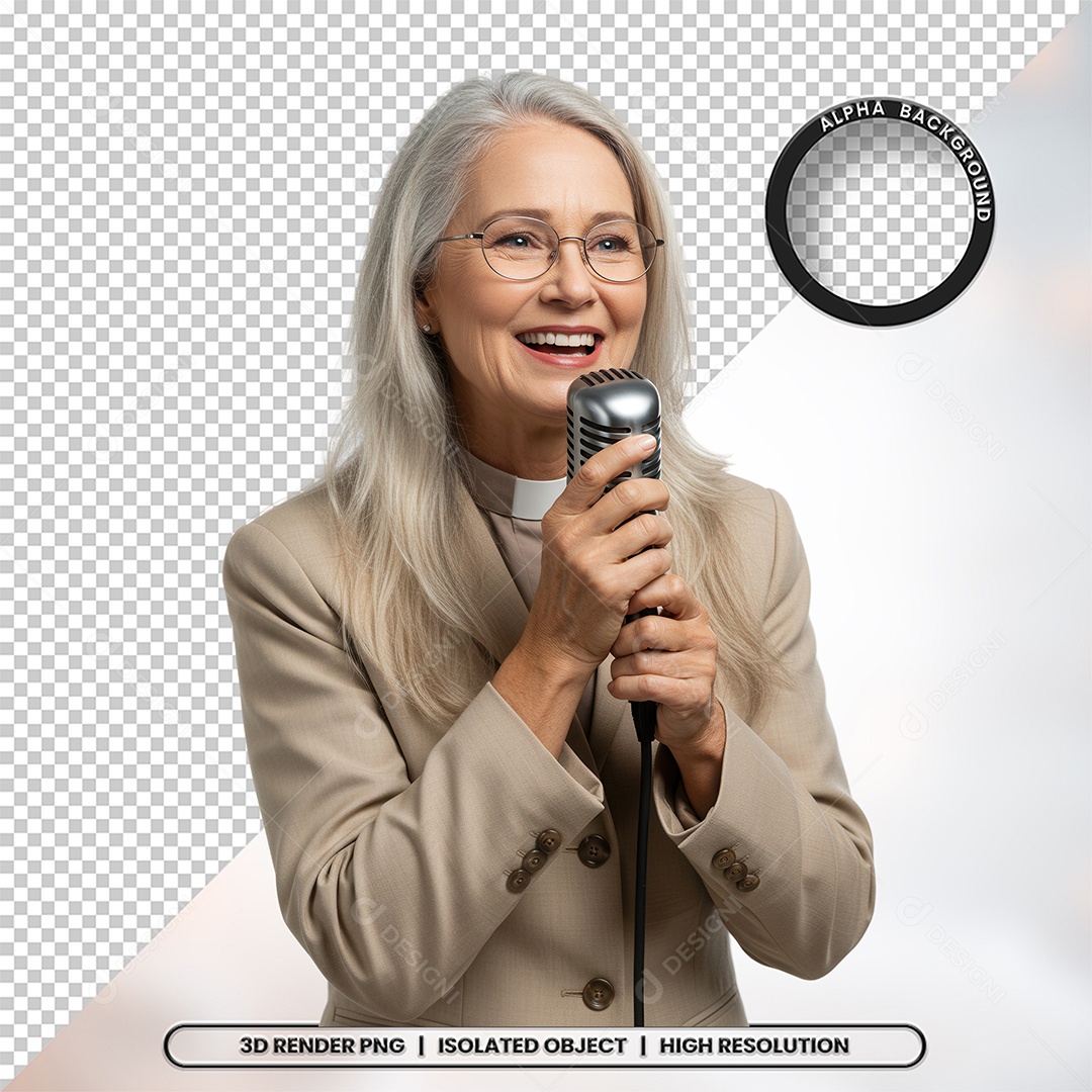 Personagem Pastora de Igreja Para Composição PSD