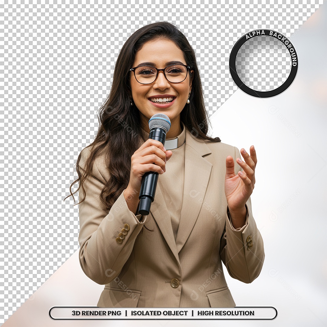 Personagem Pastora de Igreja Para Composição PSD