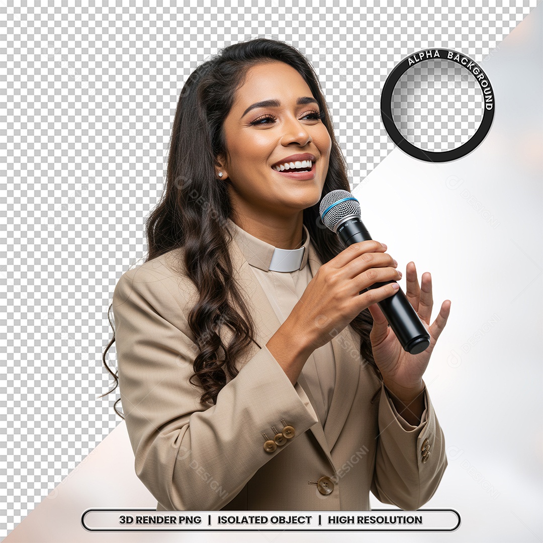 Personagem Pastora de Igreja Para Composição PSD