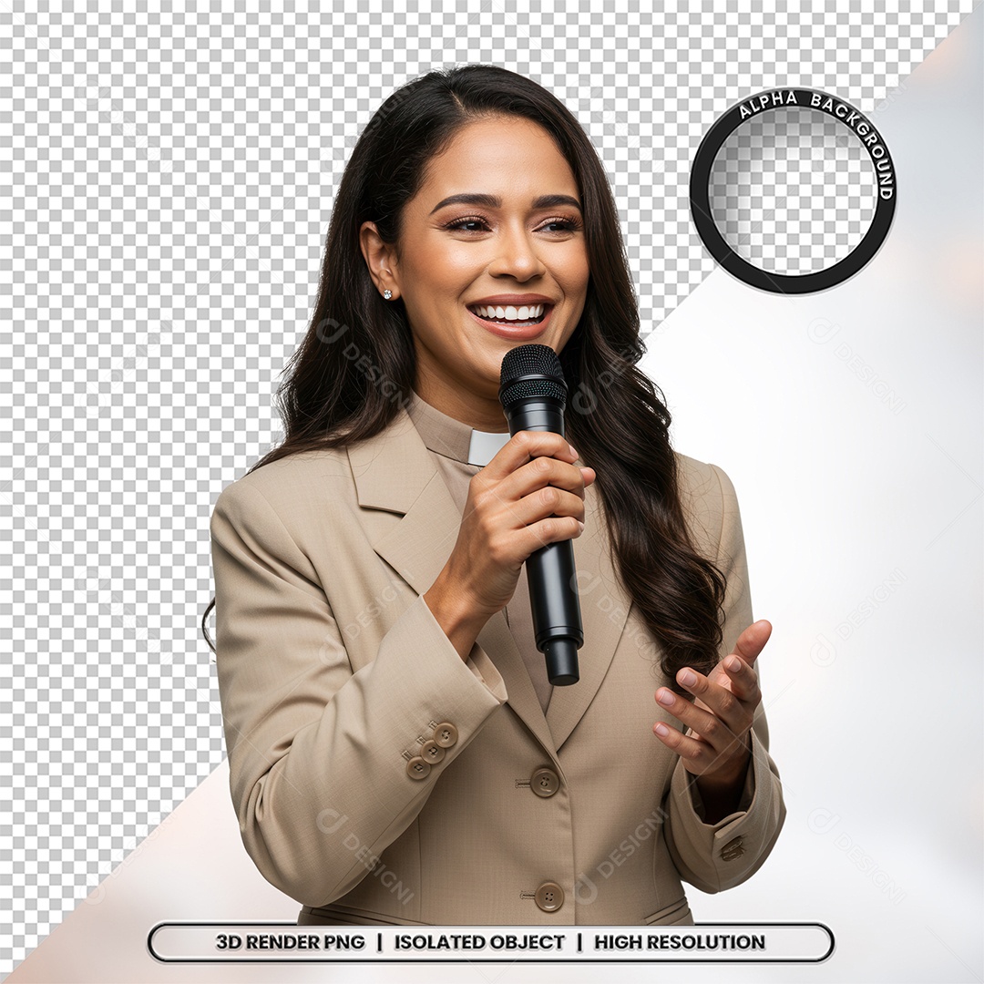 Personagem Pastora de Igreja Para Composição PSD