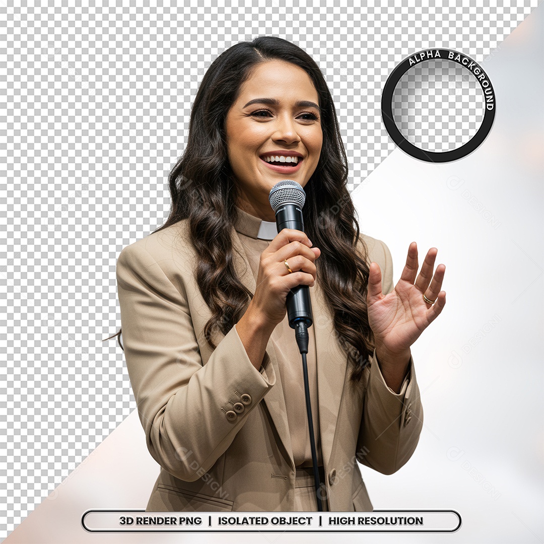 Personagem Pastora de Igreja Para Composição PSD