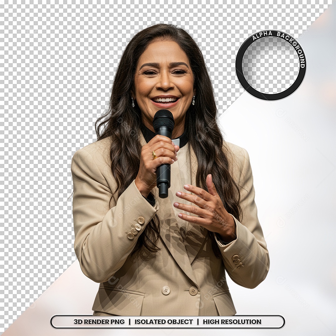 Personagem Pastora de Igreja Para Composição PSD