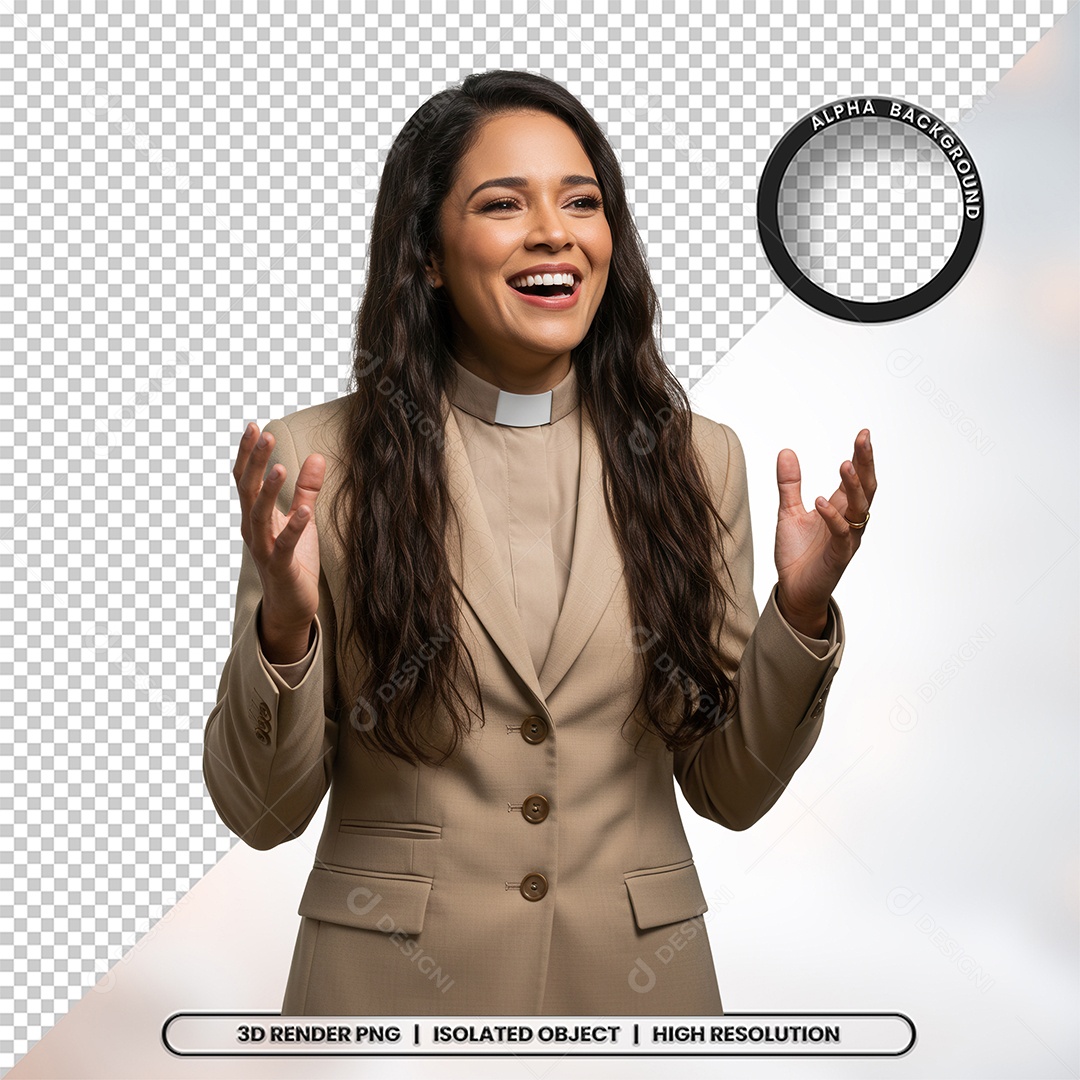 Personagem Pastora de Igreja Para Composição PSD