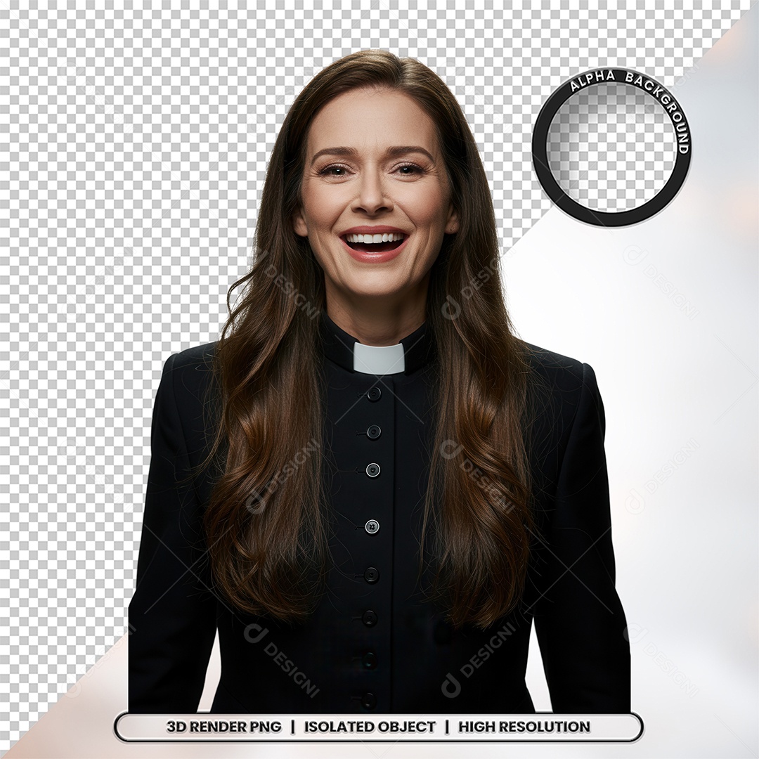 Personagem Pastora de Igreja Para Composição PSD