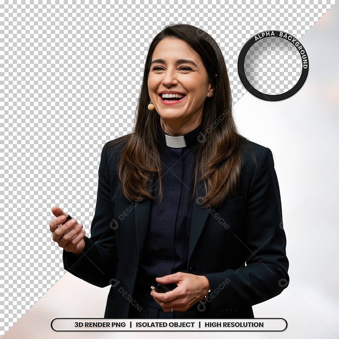Personagem Pastora de Igreja Para Composição PSD