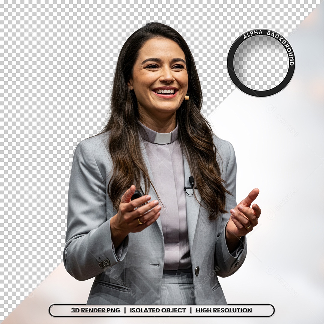 Personagem Pastora de Igreja Para Composição PSD