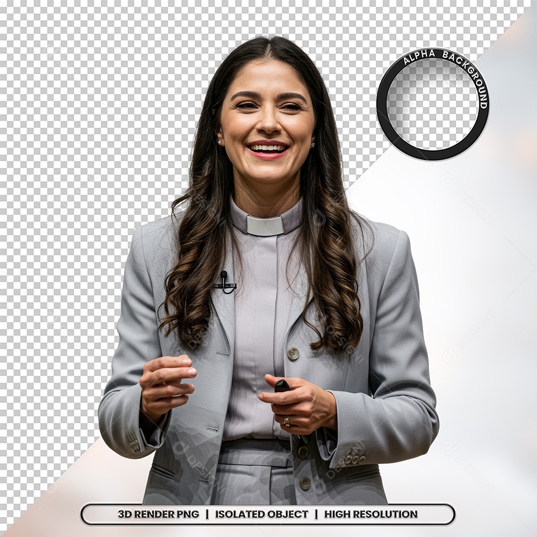 Personagem Pastora de Igreja Para Composição PSD