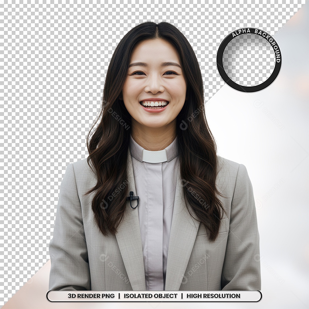 Personagem Pastora de Igreja Para Composição PSD