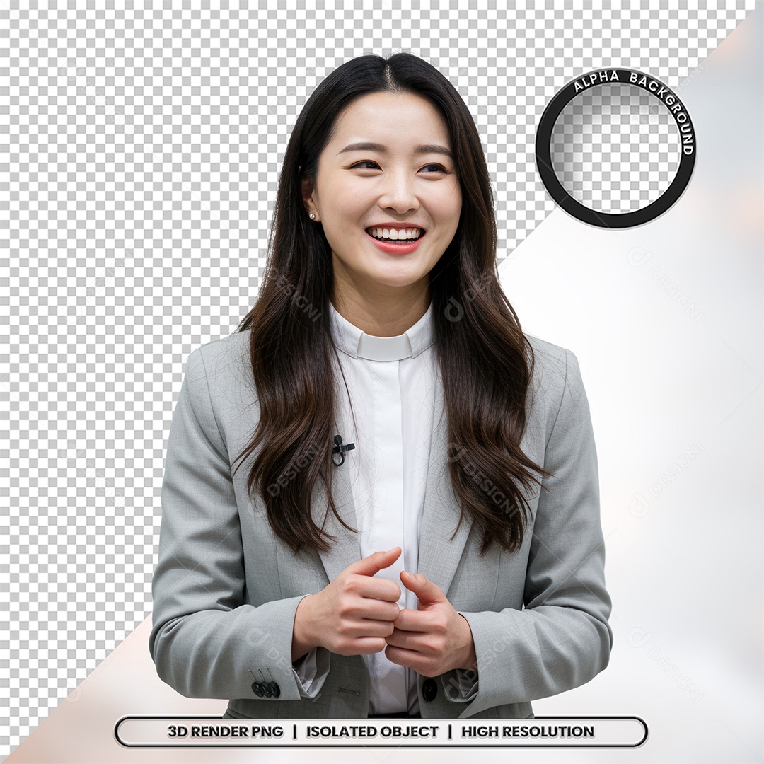 Personagem Pastora de Igreja Para Composição PSD