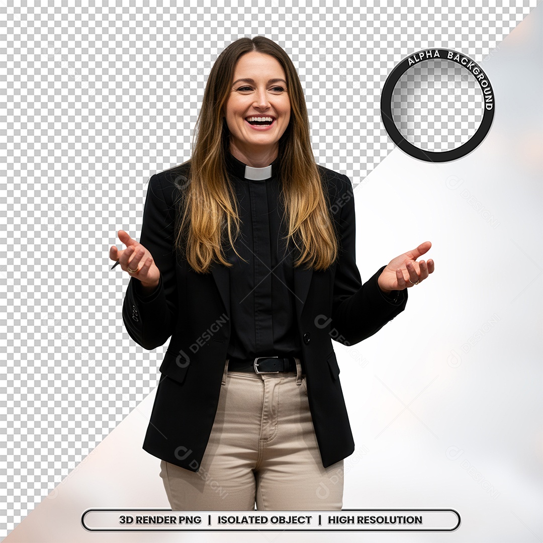 Personagem Pastora de Igreja Para Composição PSD