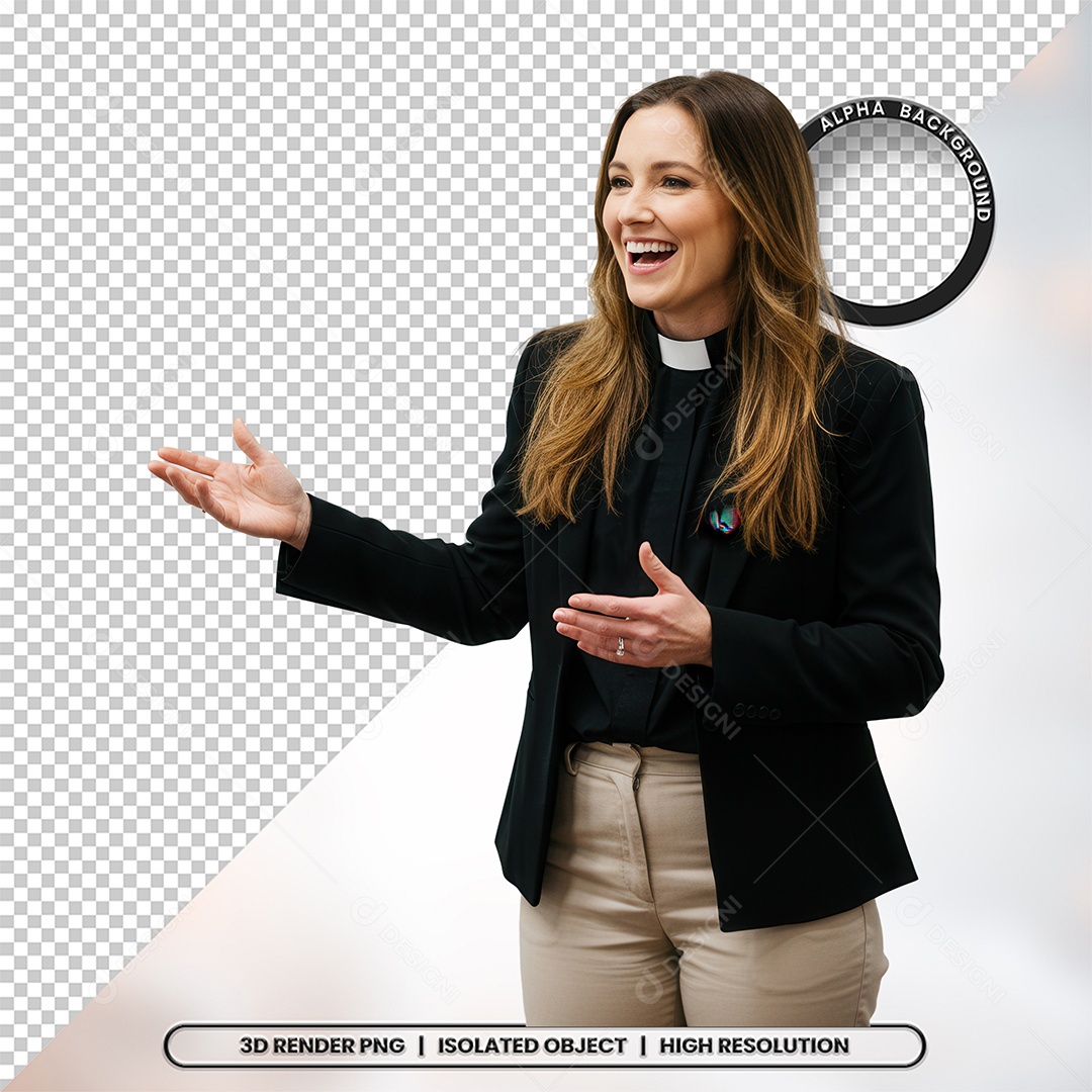 Personagem Pastora de Igreja Para Composição PSD
