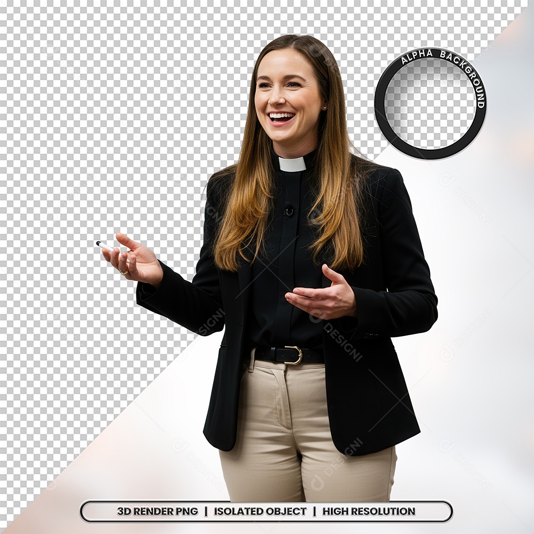 Personagem Pastora de Igreja Para Composição PSD