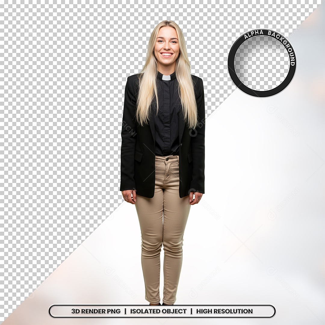 Personagem Pastora de Igreja Para Composição PSD