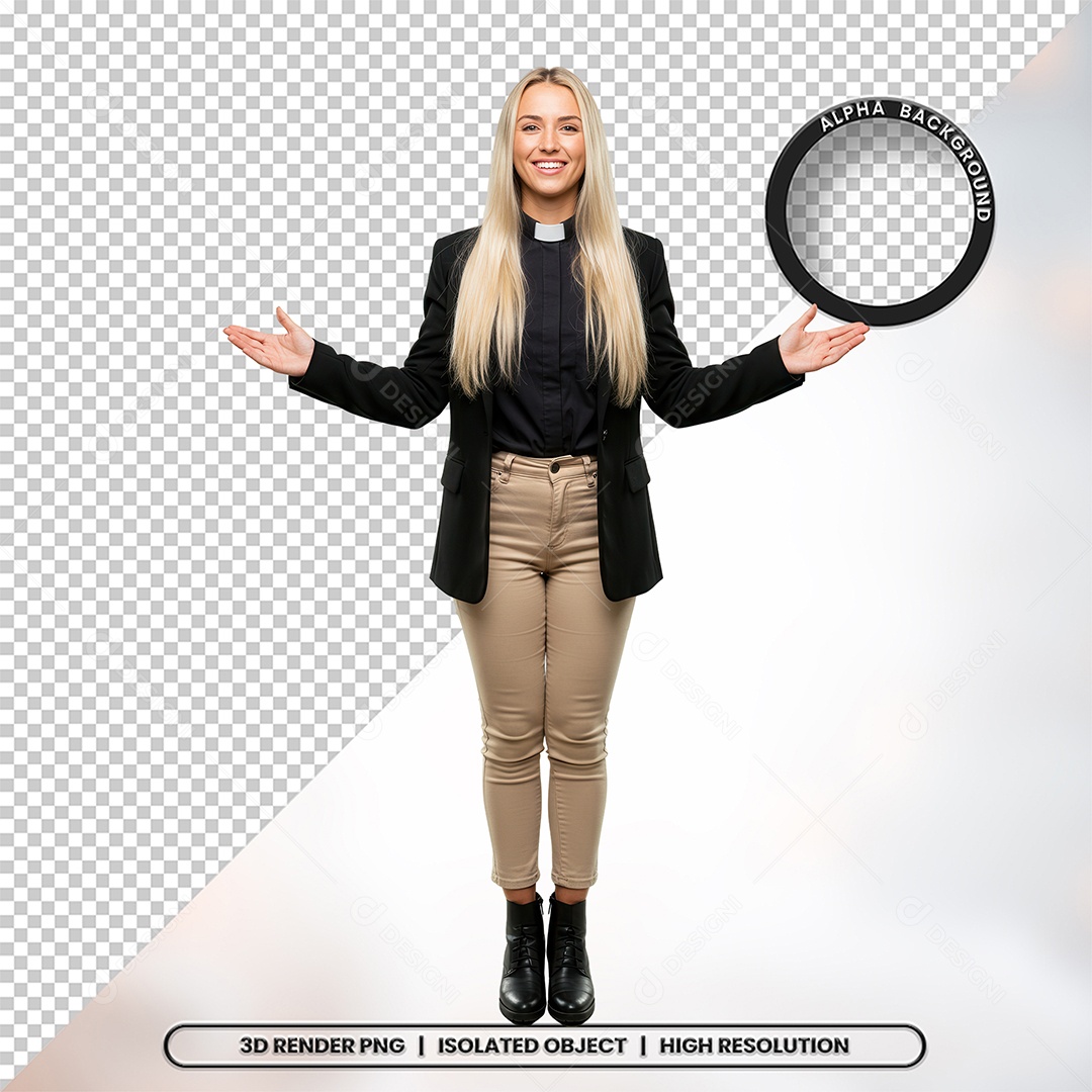 Personagem Pastora de Igreja Para Composição PSD