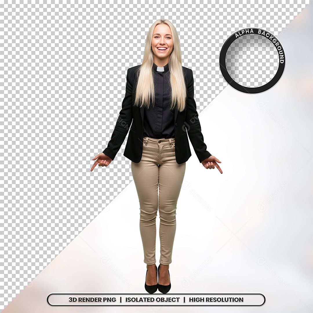 Personagem Pastora de Igreja Para Composição PSD