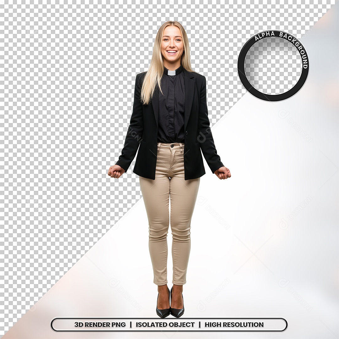 Personagem Pastora de Igreja Para Composição PSD