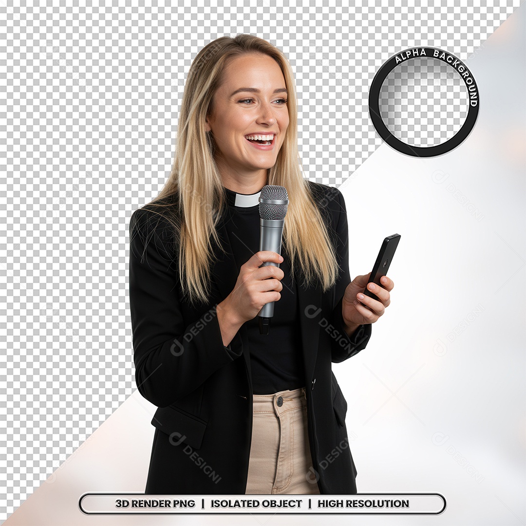 Personagem Pastora de Igreja Para Composição PSD